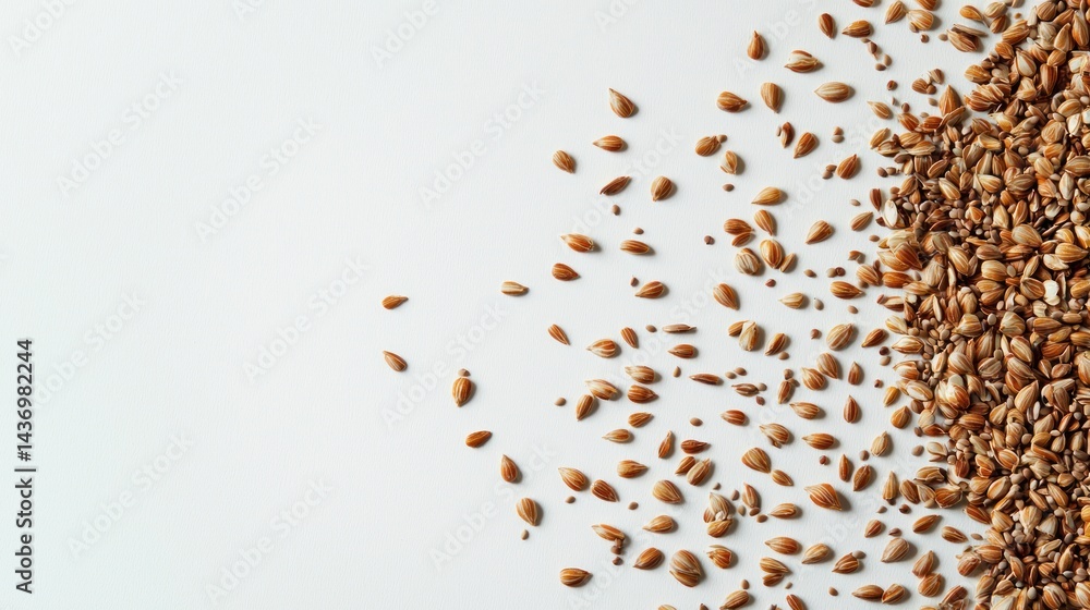Aufkleber a random scattering of seeds with space for text
