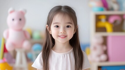Smiling girl in a playroom