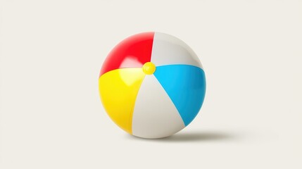 Colorful Beach Ball Isolated on a Light Background for Summer and Leisure Activities