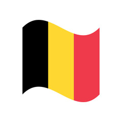 Flag of Belgium. Belgium wavy flag digital vector illustration. Fluttering flag.