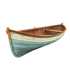 Vintage wooden rowboat  Detailed handcrafted design