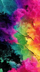 Abstract art with vibrant colors and intricate branching patterns
