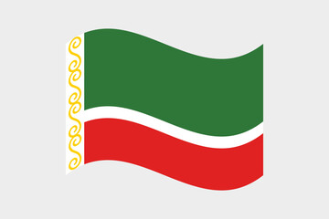 Flag of Chechnya. Chechnya wavy flag digital vector illustration. Fluttering flag.