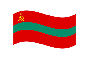 Flag of Transnistria. Transnistria wavy flag digital vector illustration. Fluttering flag.