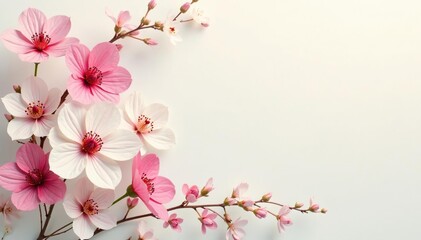 Obraz premium Delicate small-scale floral print on light background, simple, floral, subtle pattern