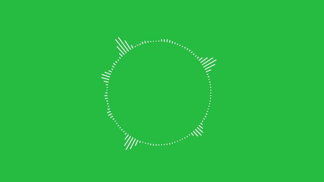 Circle audio spectrum waveform equalizer animation on green screen chroma key alpha channel	