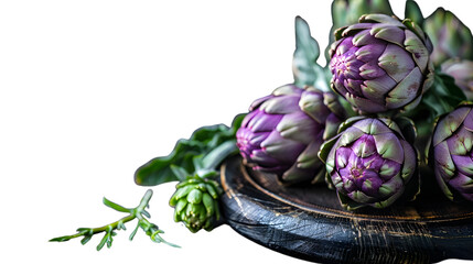 Obraz premium Fresh Ripe Organic Artichokes on Dark Background - Culinary Ingredient Photography