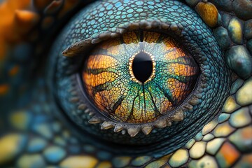 Close-up of a chameleon's eye