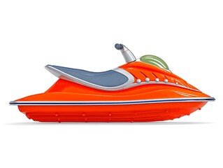 Naklejka premium A bright orange and gray jet ski with a black handlebar