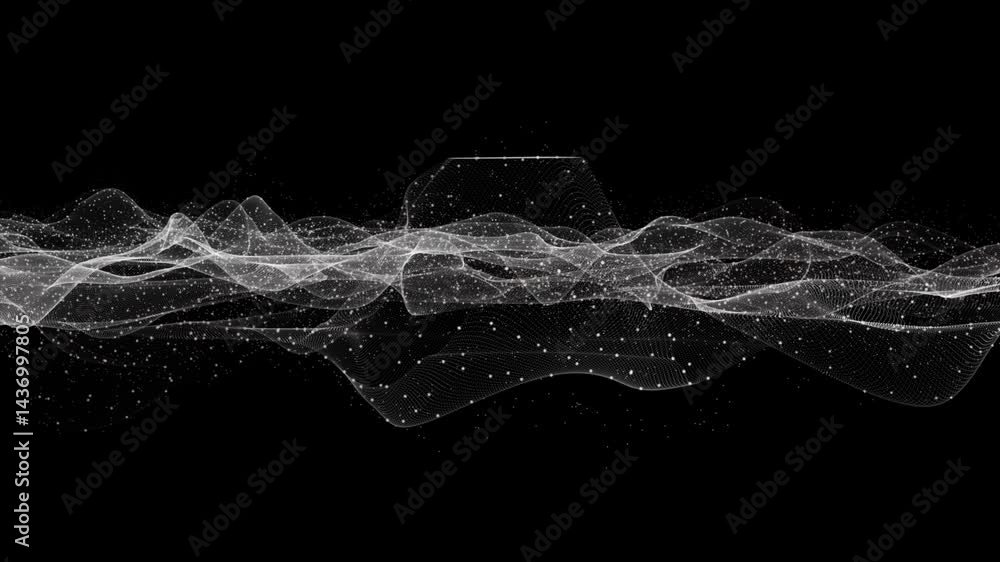 Leinwandbilder magical video animation with particle wave object in slow motion, 4096x2304 loop 4k