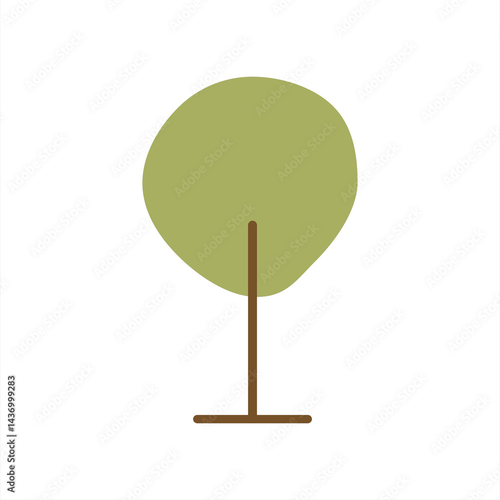 Aufkleber flat design abstract tree illustration with clean lines and soft colors