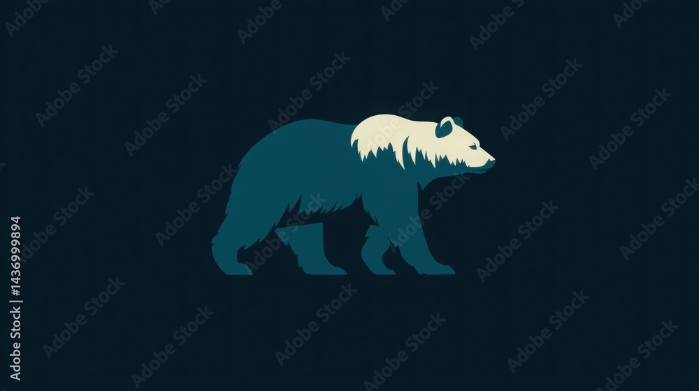 Poster mysterious brown bear enveloped in darkness with subtle light creating a dramatic and enigmatic atmo