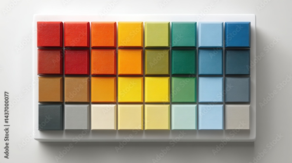 Aufkleber colorful block of paint displaying various shades representing alignment and tone for mission and pr