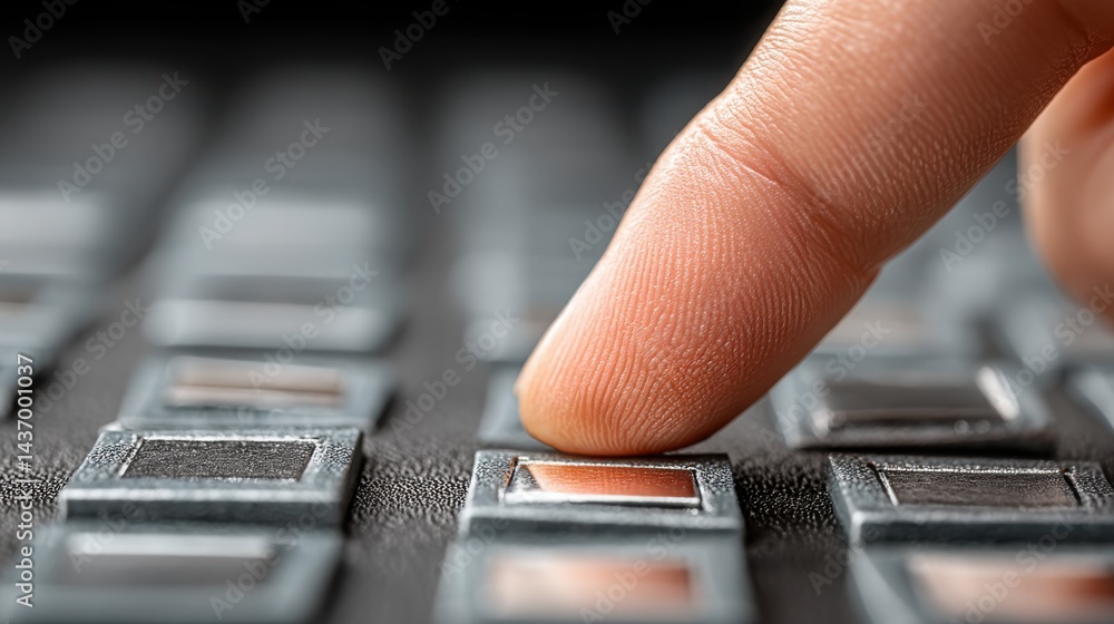 Poster finger pressing button on keyboard highlighting checkout form optimization icon concept for enhanced