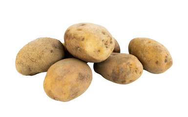 potatoes isolated on white background