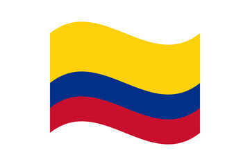 Flag of Colombia. Colombia wavy flag digital vector illustration.