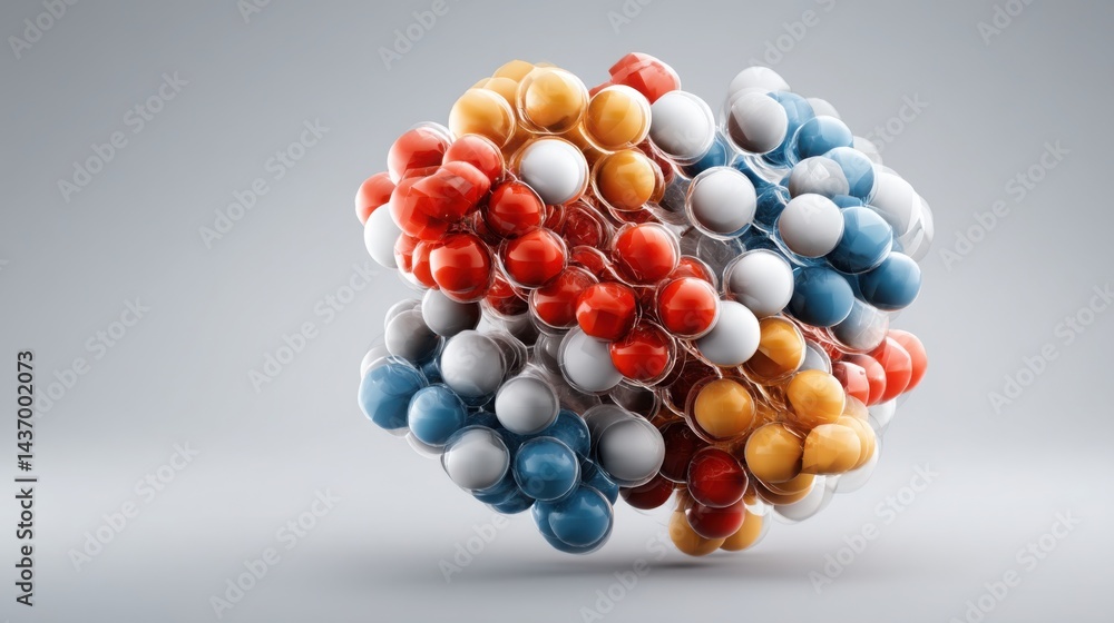 Poster colorful bunch of balloons representing the concept of correlation matrix and how different assets m
