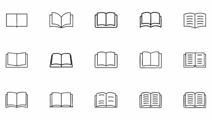 open book icon pictogram set illustration (1).eps