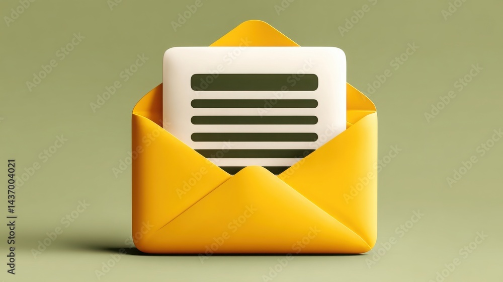 Poster open envelope with letter inside symbolizing email open rate tracking for campaign performance analy
