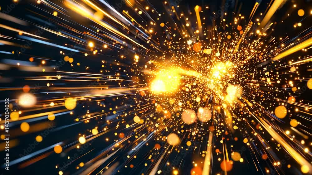 Poster bright explosion of light and colors creating an abstract background