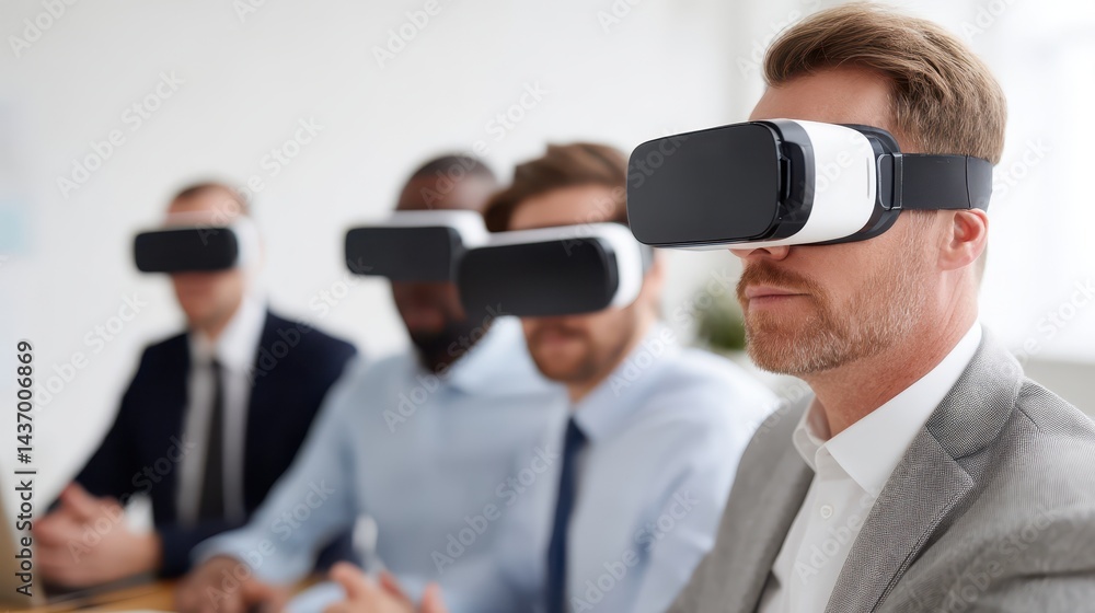 Poster man immersed in virtual reality, exploring the metaverse and beyond with cuttingedge technology