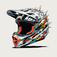unique and cool helmet motorcycle vector