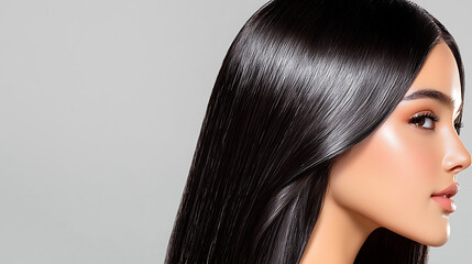 Fototapeta premium Hair care techniques salon setting beauty photography studio environment close-up healthy hair concept