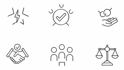 set of core values related icons  power  quality  .eps
