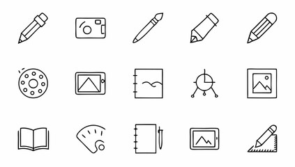 set of design related line icons  graphic  creativ.eps