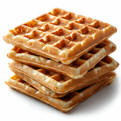 Stacked golden waffles