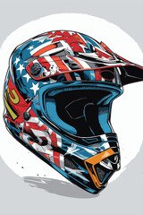 unique and cool helmet motorcycle vector