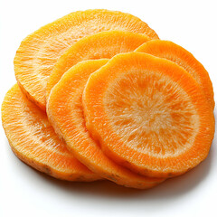 Stacked orange fruit slices closeup