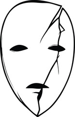 Cracked mask reveals hidden identity