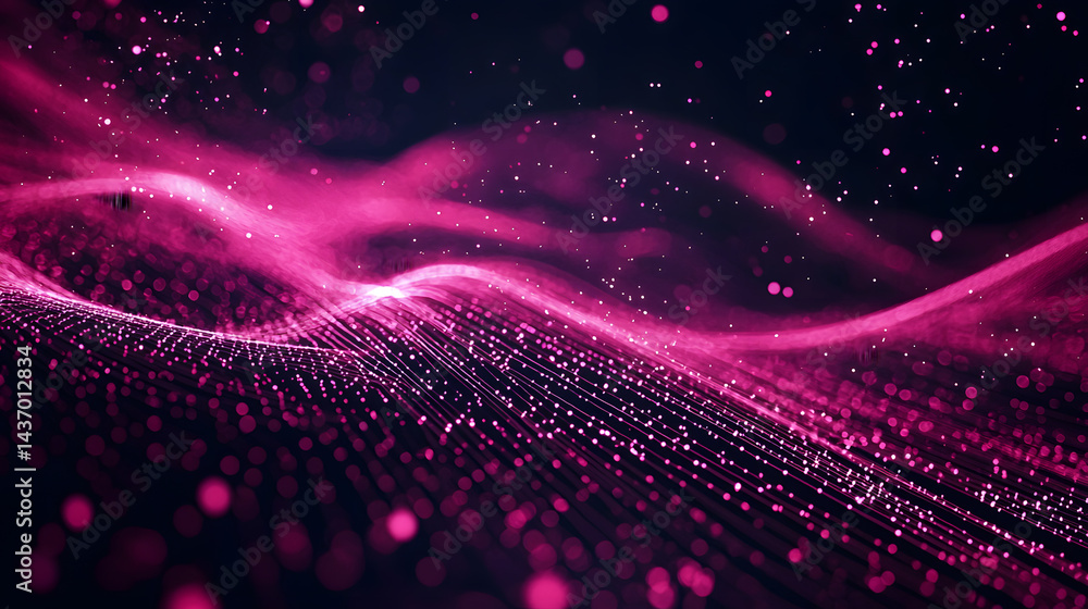 Poster visualize abstract data flow digital landscape animation virtual space futuristic concept