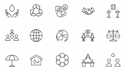 set of esg related line icons  environment  social.eps