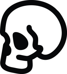 Obraz premium Cartoonish skull in bold outline