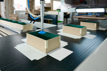 Robotic precision in gluing cardboard boxes at an advanced manufacturing plant