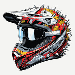 unique and cool helmet motorcycle vector