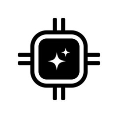 AI processor vector icon. Artificial intelligence chip silhouette design for bussiness and technology
