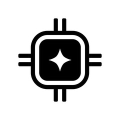 AI processor vector icon. Artificial intelligence chip silhouette design for bussiness and technology