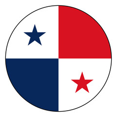 Flag of Panama. Black edge. Panama circle flag logo icon computer vector illustration design.