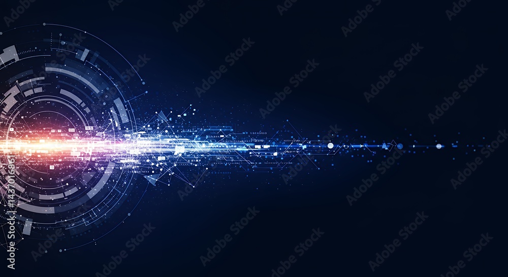 Aufkleber non representational futuristic technology dark blue colored connection technologies backdrop intern