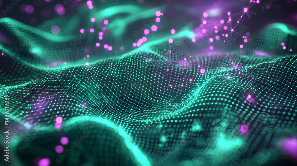 Poster visualizing augmented reality without devices virtual space digital art interactive environment imme