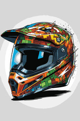 unique and cool helmet motorcycle vector