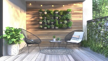 Chic urban balcony 1. Generative AI