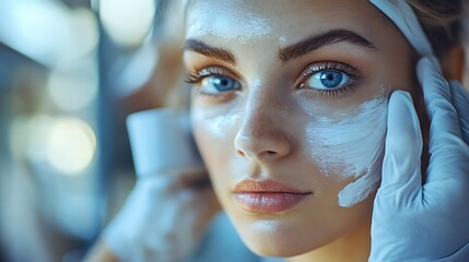 Facial Treatment with Cream Application