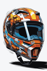unique and cool helmet motorcycle vector