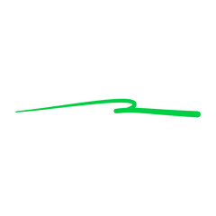 Green hand drawn underline and marker element