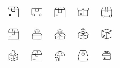 set of package related line icons  delivery  parce.eps