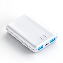 Portable charger showcase modern setting product photography clean background professional quality essential tech gear